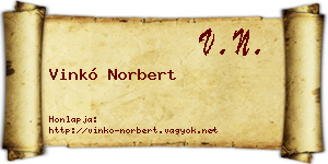 Vinkó Norbert névjegykártya